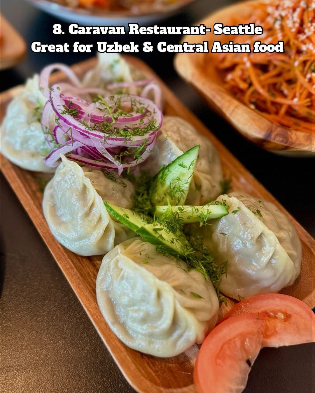 Uzbek dumplings and noodles at Caravan Restaurant